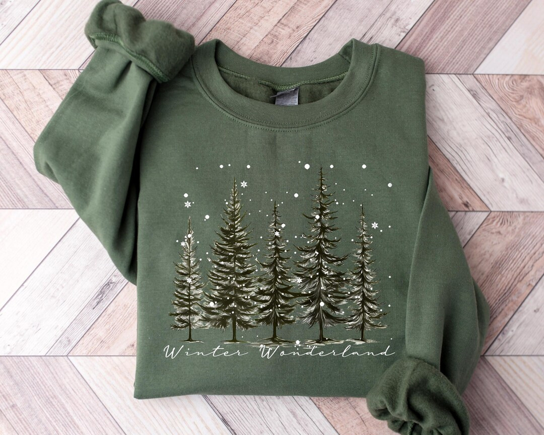 Winter Wonderland Sweatshirt: Christmas Tree Crew Shirt - Etsy | Etsy (US)