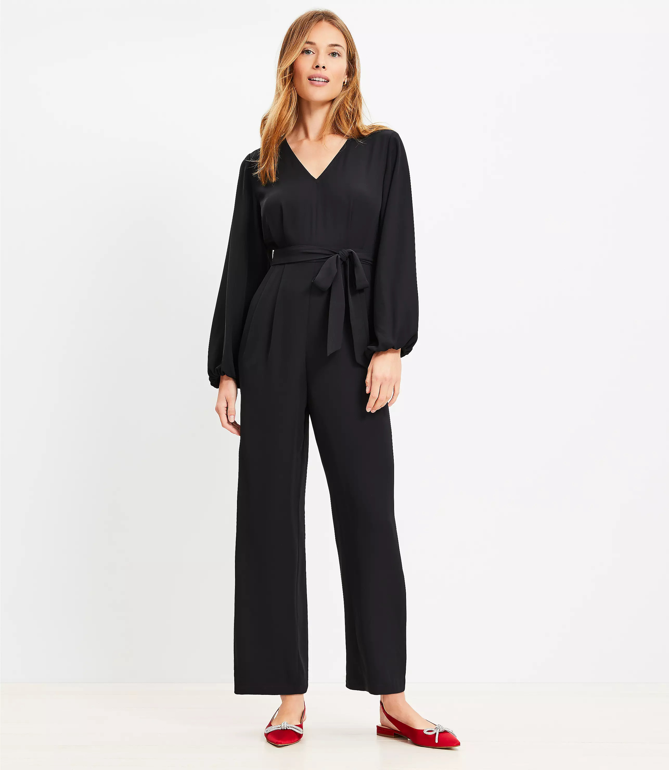 Petite Clean V-Neck Jumpsuit | LOFT