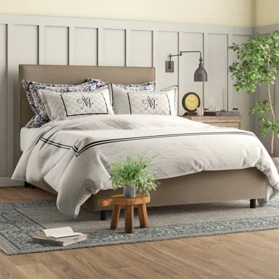 Atherton Upholstered Standard Bed Color: Mystere Mondo, Size: Full | Wayfair North America