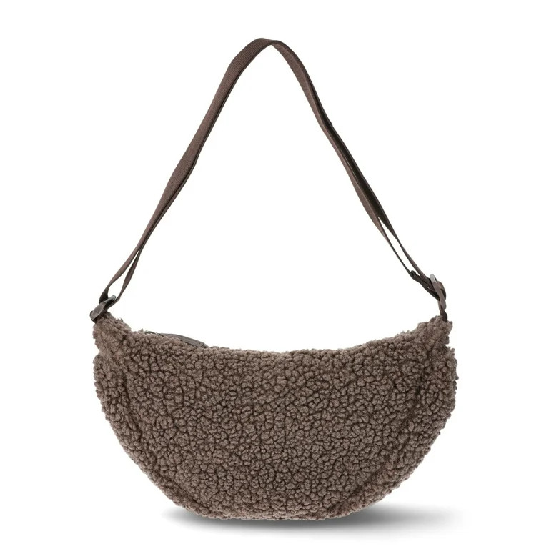 No Boundaries Women's Hands Free Hobo Bag Dark Brown | Walmart (US)