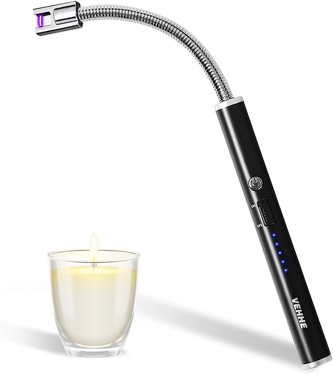 VEHHE Candle Lighter, Electric Rechargeable Arc Lighter with LED Battery Display Long Flexible Ne... | Amazon (US)
