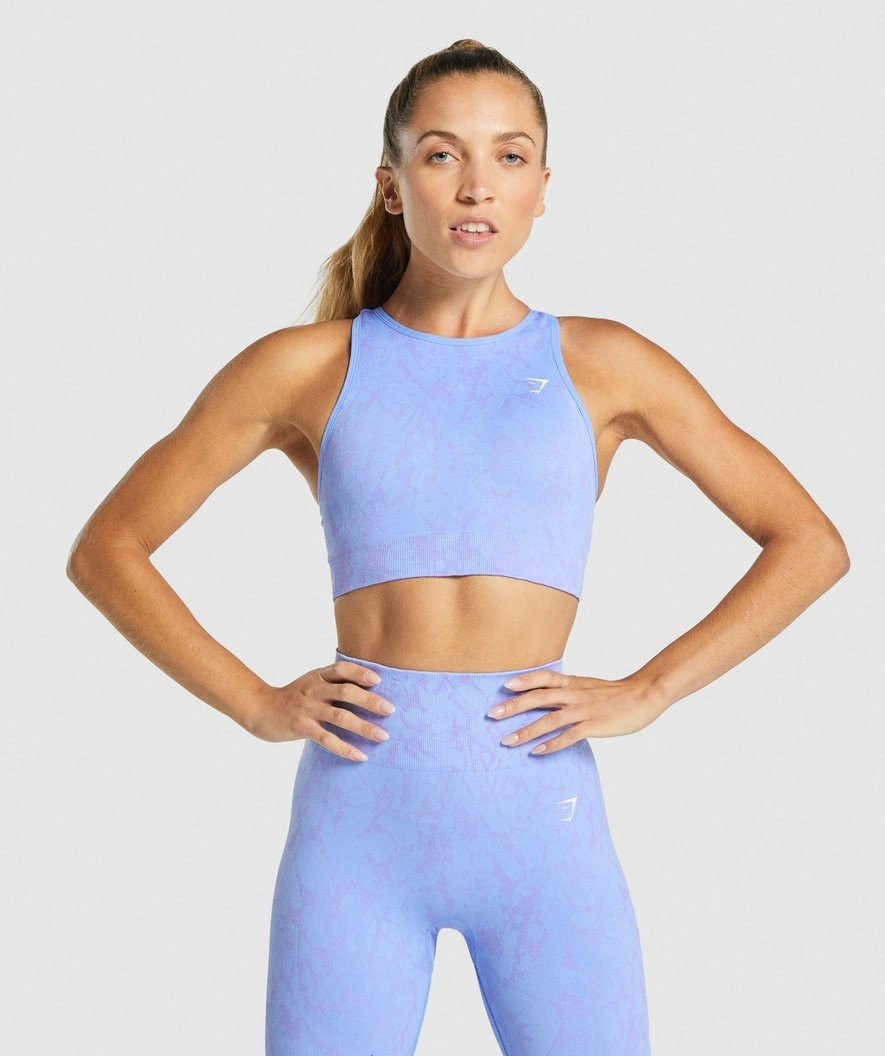 Gymshark Adapt Animal Seamless Sports Bra - Butterfly | Light Blue | Gymshark (Global)