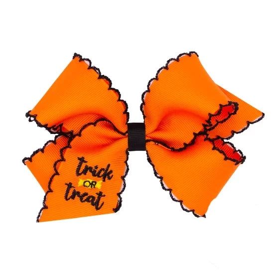 Wee Ones Medium Embroidered Trick-or-Treat Hair Bow | JoJo Mommy