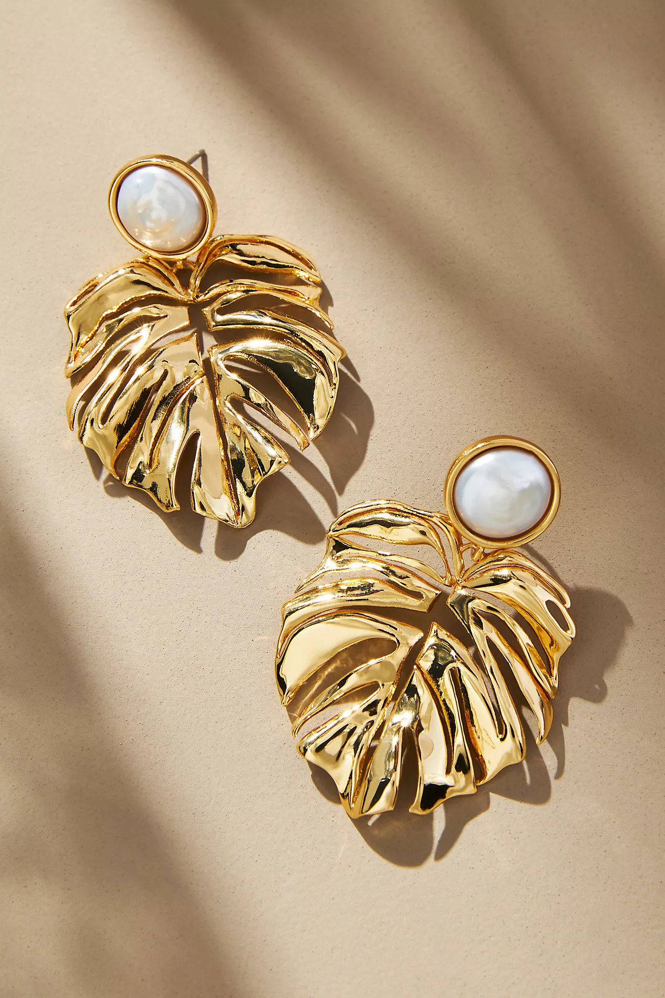 Mignonne Gavigan Lux Palm Pearl Earrings | Anthropologie (US)