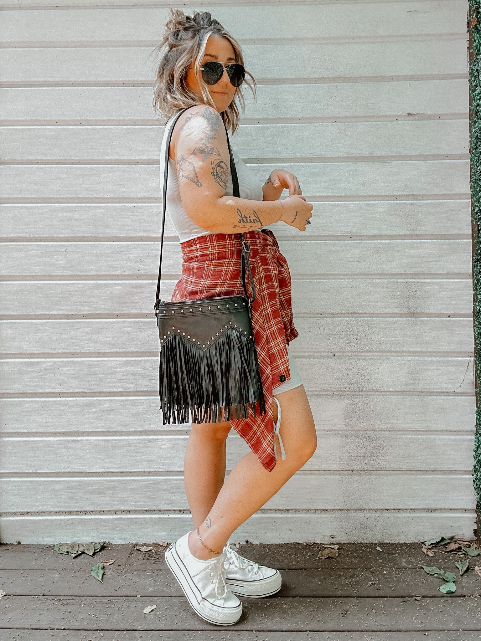 Edgy 90s grunge inspired outfit. 90s edgy style. Summer dresses. Grey dress - medium. Flannel - medium for oversized fit. Sneakers - TTS. Low top platform white sneakers IDENTICAL to converse!

#LTKFind #LTKshoecrush #LTKU