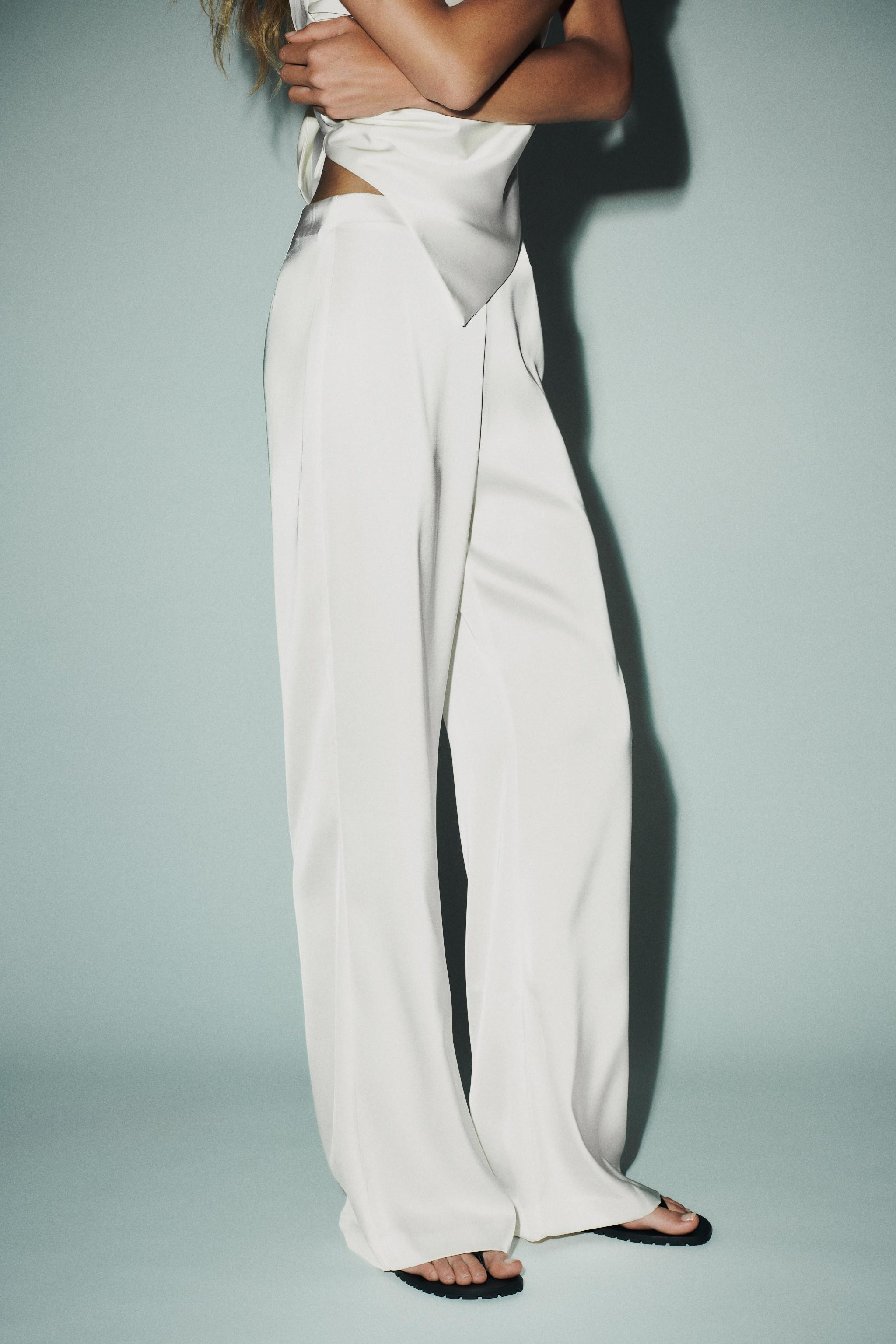 HIGH-WAISTED SATIN PANTS | Zara US