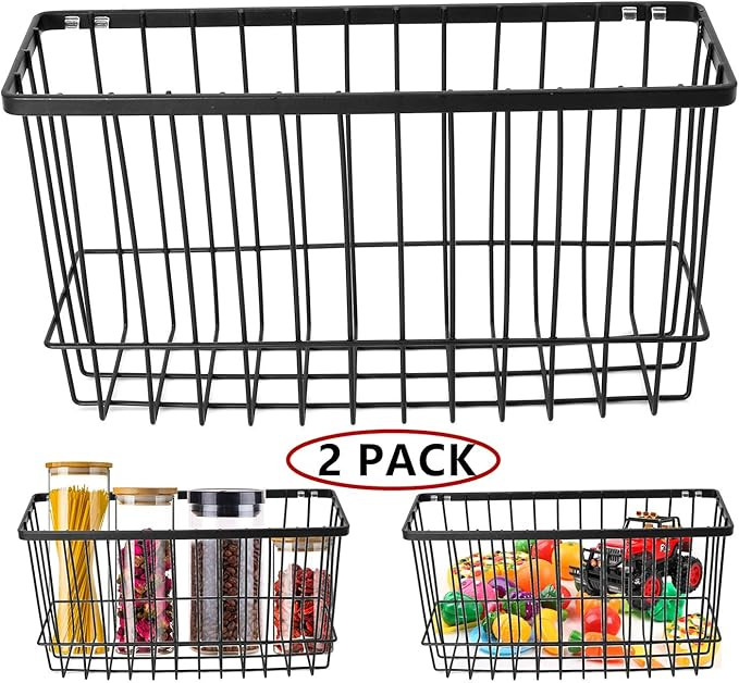 Over the Cabinet Door Organizer Holder, EINFAGOOD Wall Basket No Drilling with Adhesive Pads, 2 P... | Amazon (US)