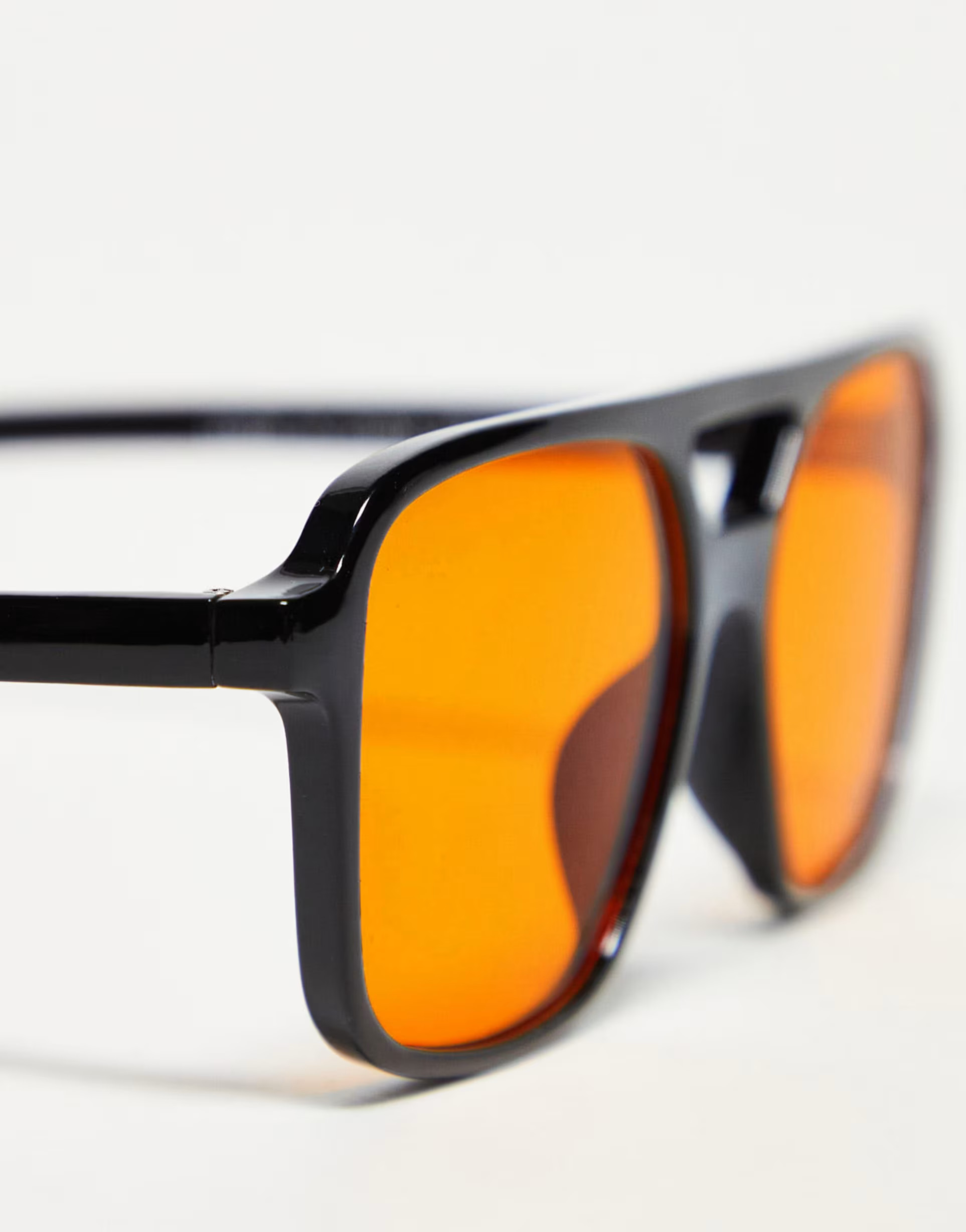 ASOS DESIGN fine frame aviator fashion glasses with orange lens  | ASOS | ASOS (Global)