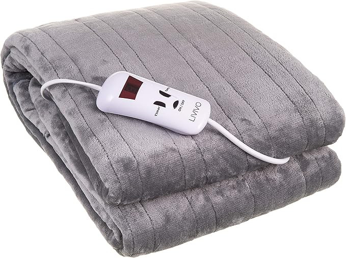 FiNeWaY Heated Electric Over Blanket - Ultra Soft Micro Fleece Throw With 10 Heat Settings And Ti... | Amazon (UK)