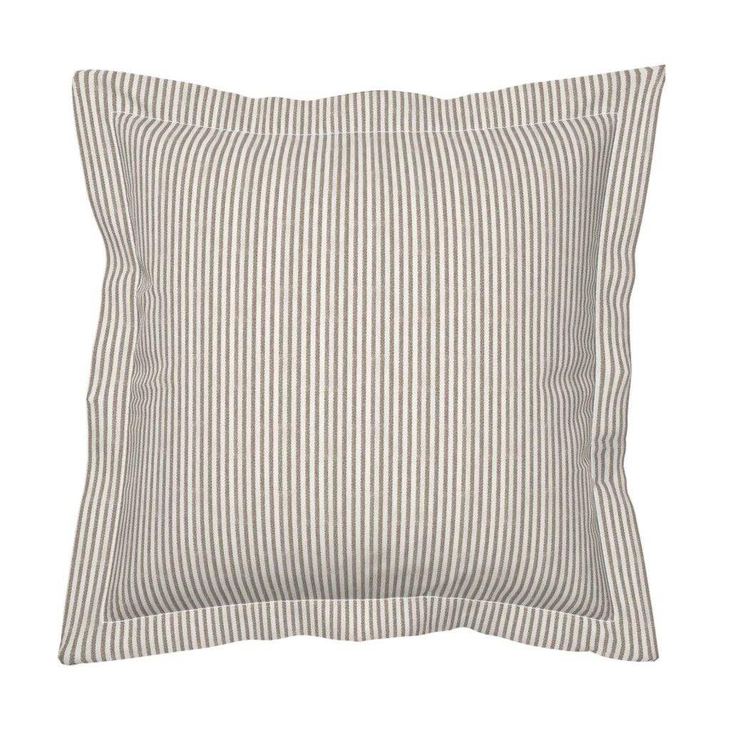 Whitall Brown And Light Cream Walter Ticking Pillow Sham | Spoonflower | Spoonflower