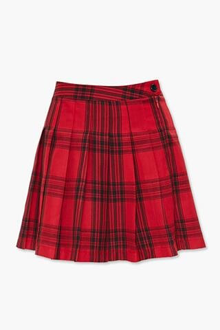 Forever 21 Pleated Plaid Mini Skirt , Red/black | Forever 21 (US)