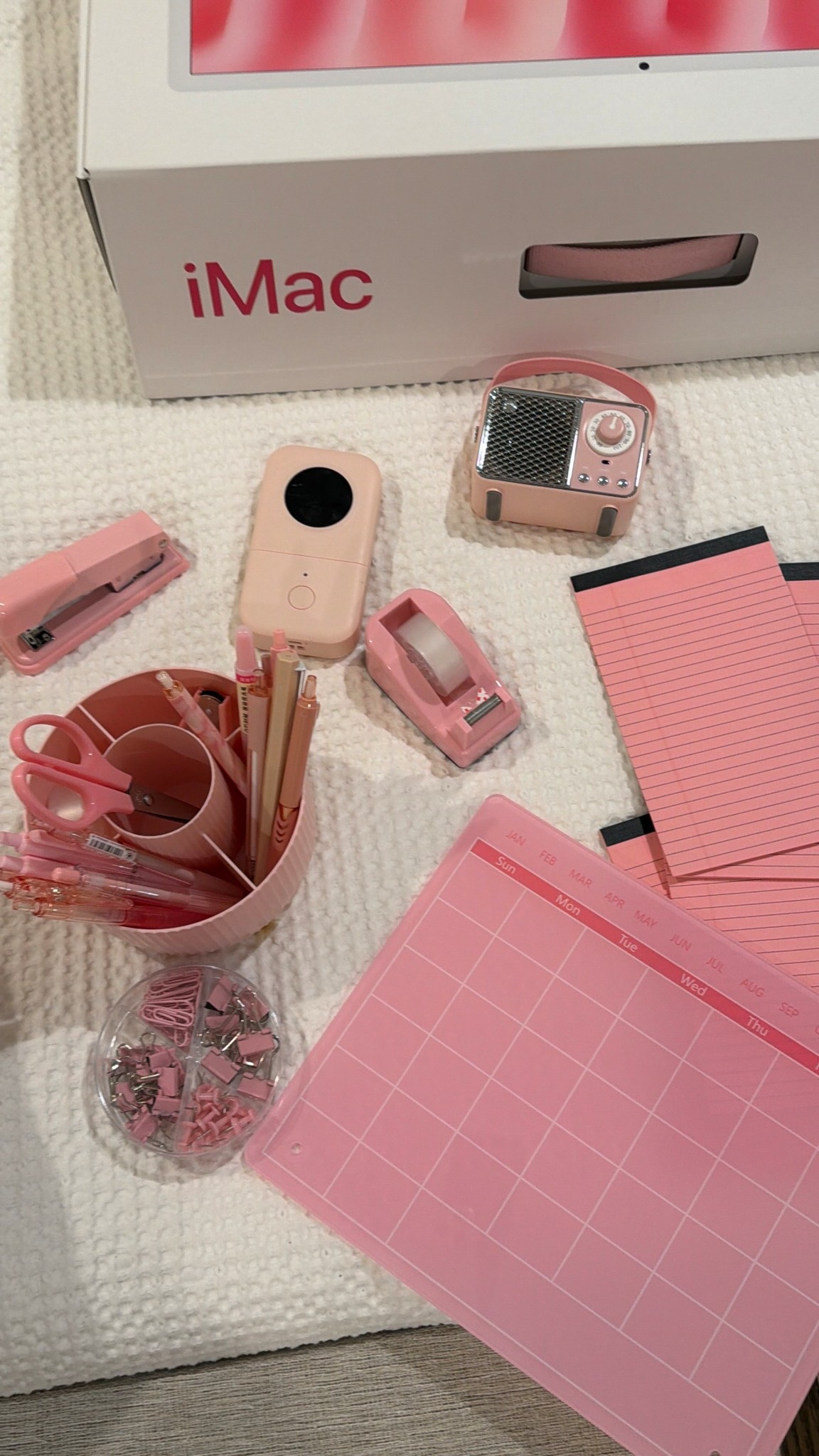Girly pink office vibes 🌸🩷✨🖊️📻📝 🏷️ 🖥️ 👑  Linked Al log my favs including a dry erase calendar, my fav bluetooth label maker & more! 😍🩷 #LTKpink #LTKmac #LTKgirly #LTKoffice #LTKgirlyoffice

#LTKvlog #LTKdayinmylife #LTKHome