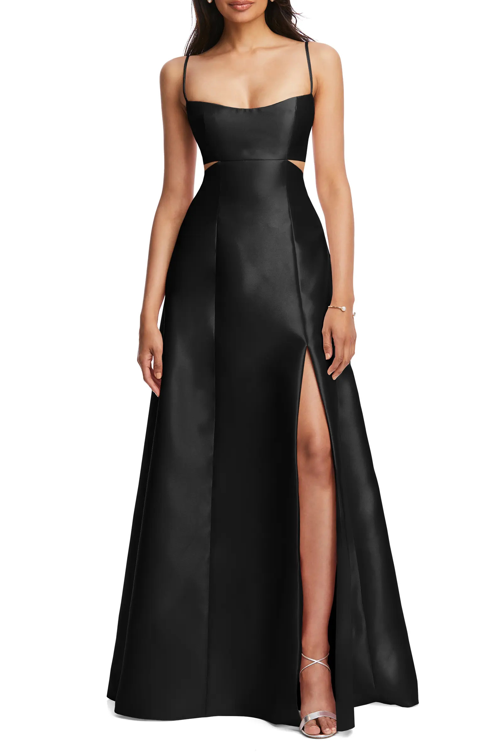 Cutout Satin Gown | Nordstrom