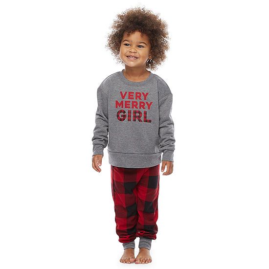 North Pole Trading Co. Very Merry Toddler Girls 2-pc. Christmas Pajama Set | JCPenney