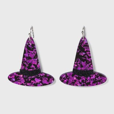 Glitter Witch Hat Drop Earrings | Target