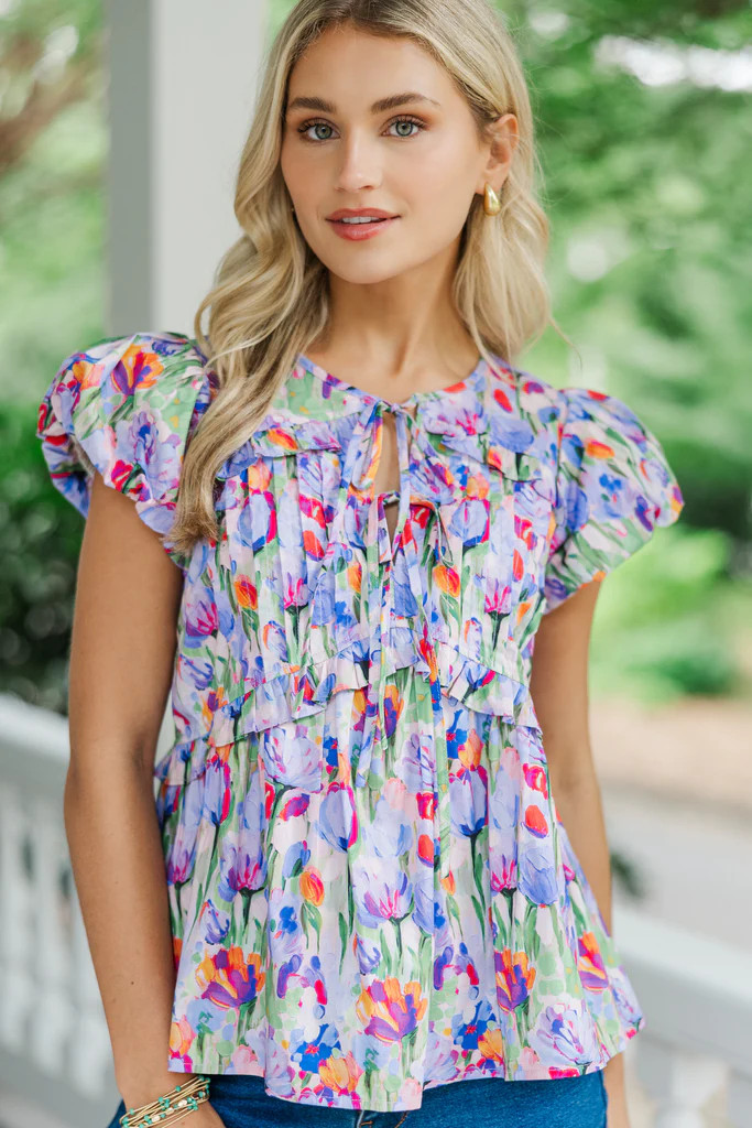 Tell Your Story Blue Floral Blouse | The Mint Julep Boutique