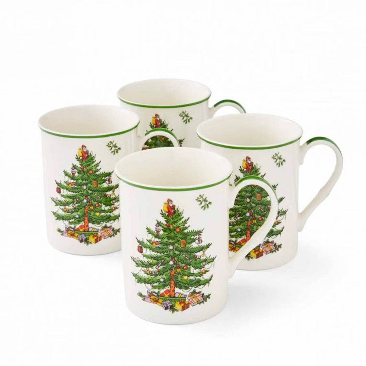 Spode Christmas Tree Stackable Mugs, Set of 4 - Festive 12oz Holiday Coffee Cups - Fine Earthenwa... | Target