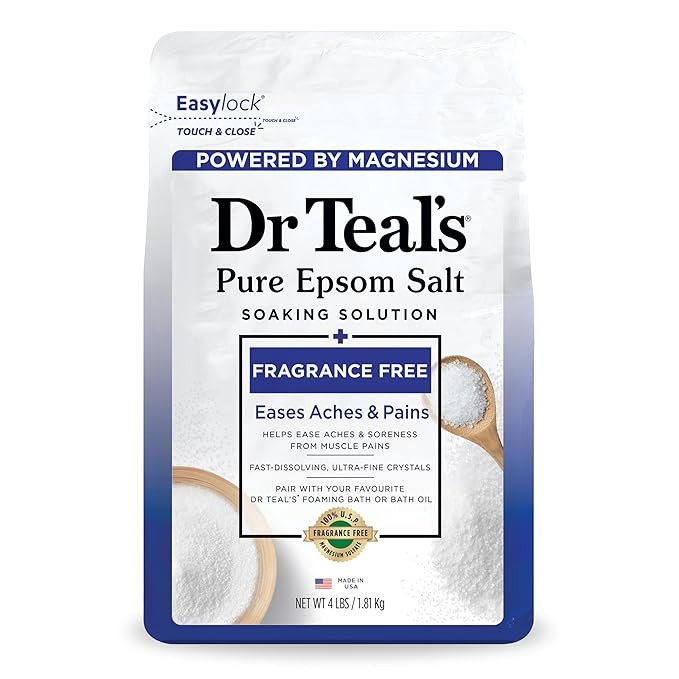Dr Teal's Epsom Salt Magnesium Soak, Fragrance Free, 4 lbs | Amazon (US)