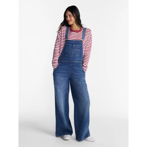 No Boundaries Wide Leg Baggy Overalls, Women's XXS-XXL | Walmart (US)