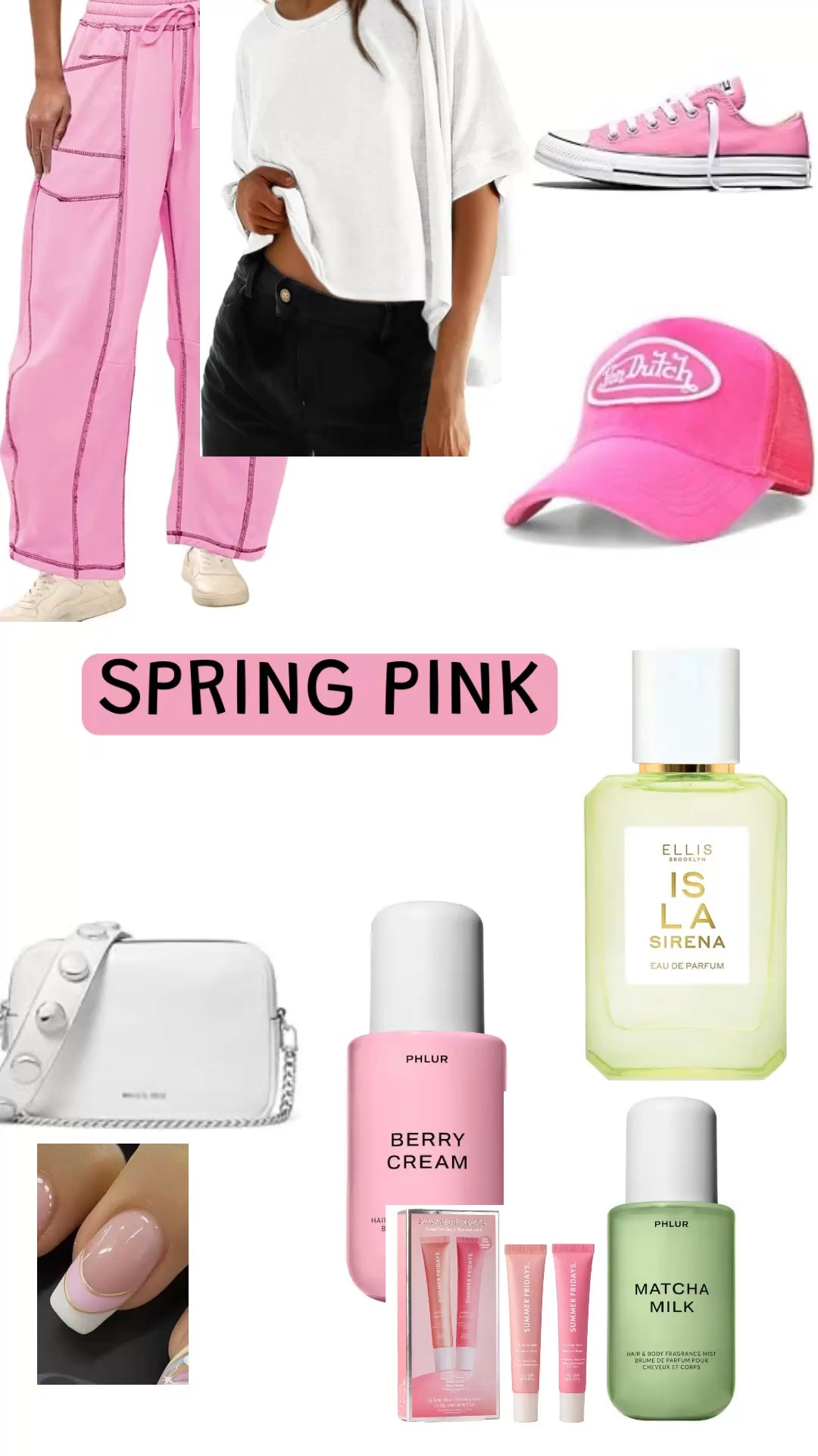 Spring outfits don’t have to be boring — this pink spring edit is the easiest way to add color without overthinking your outfit. I mixed casual pieces (wide leg pants + tee + sneakers) with polished accessories and my favorite soft spring fragrances to create a simple but put-together spring look.

This is the kind of outfit formula that works for real life — errands, lunch, casual days, and travel — just add a great bag, glossy lips, and a fresh spring perfume and you look styled without trying too hard.

Everything in this collage is linked — including the pink wide leg pants, white tee, pink sneakers, bag, hat, nails, and my favorite spring perfumes and lip products.

Follow me on LTK for Gen X style, beauty, and fragrance finds that actually work in real life.

#LTKStyle #SpringStyle #PinkOutfit #GenXStyle #Over40Style #SpringFragrance #LTKBeauty #AffordableStyle #SmartLuxury #PerfumeLover

#LTKmomlife #LTKBeauty #LTKOver40