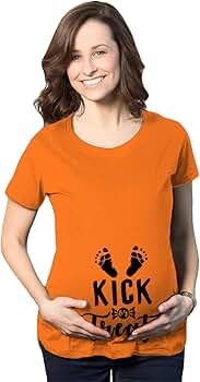 Crazy Dog T-Shirts Maternity Kick Or Treat Tshirt Funny Halloween Pregnancy Announcement Tee (Ora... | Amazon (US)