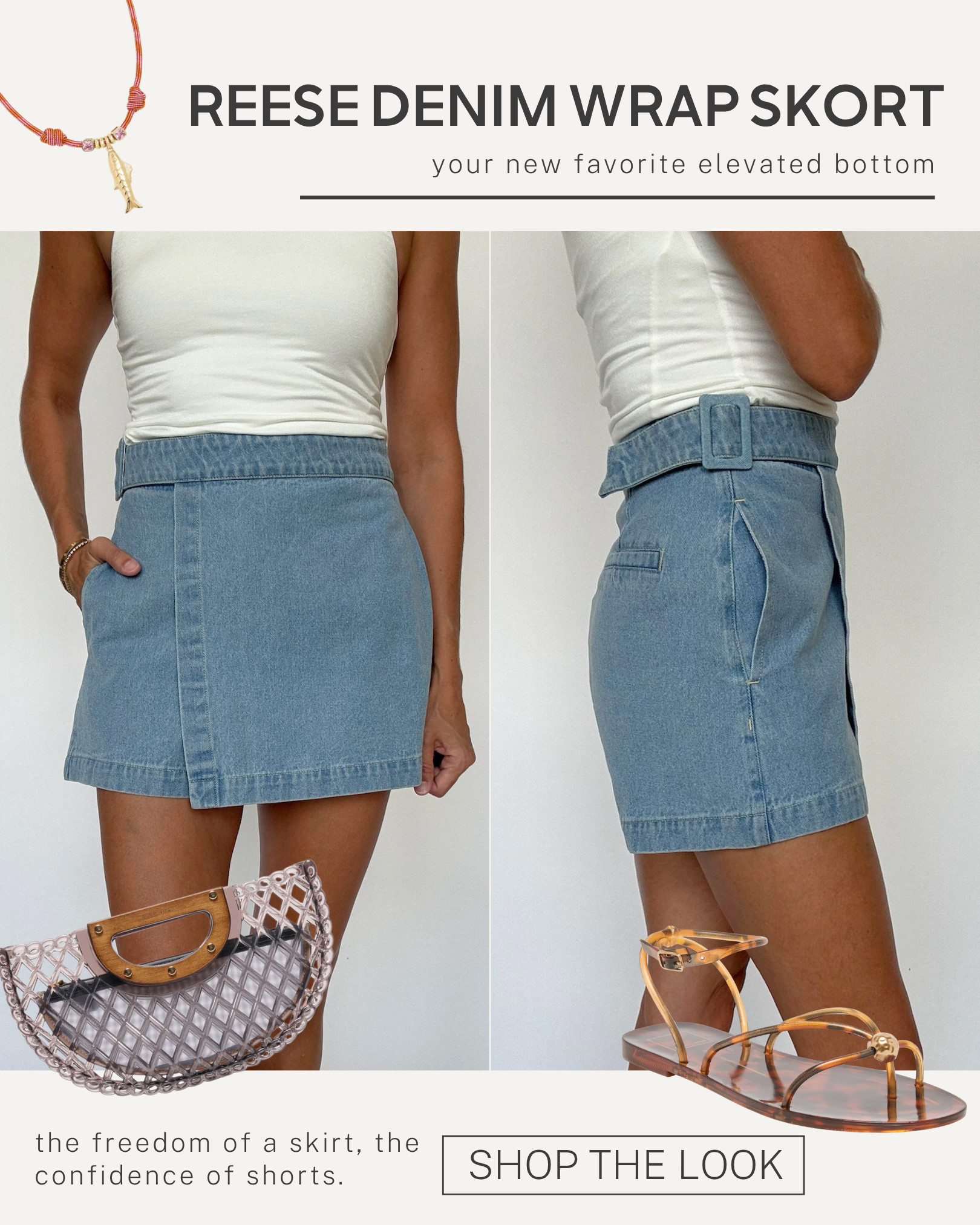 Reese Denim Wrap Skort + Best Basic Tank styled 

 #LTKgrwm #LTKootd #LTKmorningroutine