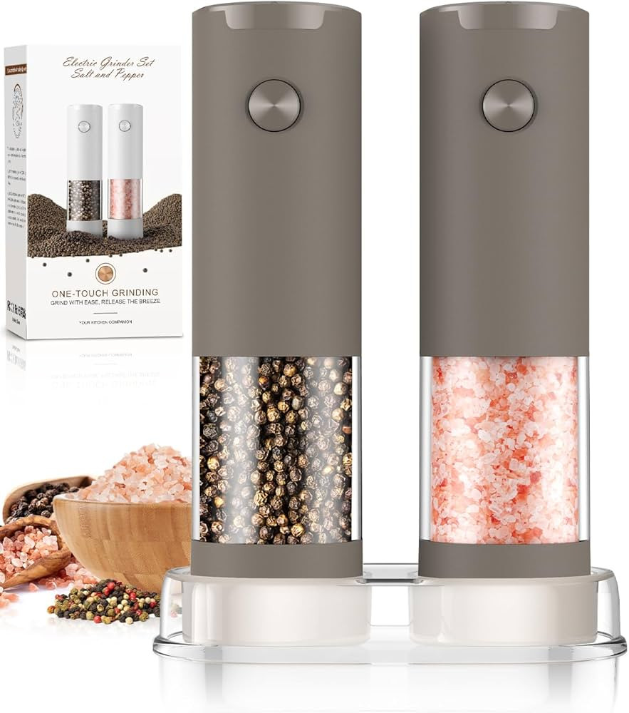 Electric Salt and Pepper Grinder Set Automatic Adjustable Coarseness Pepper Grinder Shakers Set K... | Amazon (US)