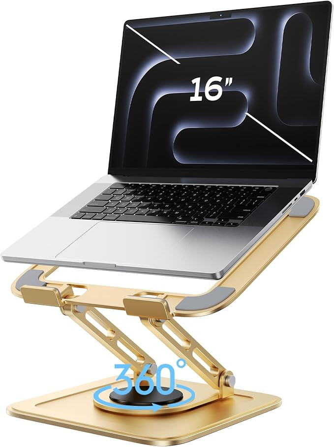 Adjustable Laptop Stand, Computer Stand with 360 Rotating Base, Ergonomic Laptop Riser Mount for ... | Amazon (US)