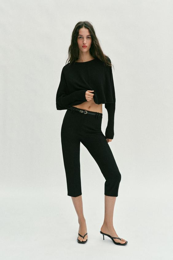 BELTED CAPRI PANTS | Zara US
