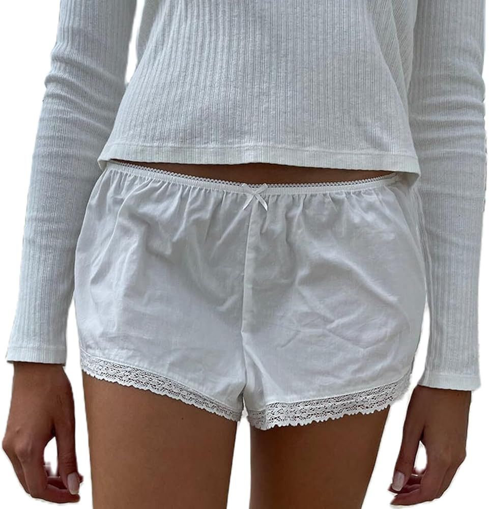 Cute Pajama Shorts for Women Y2K Sexy Low Rise Lounge Floral Shorts Comfy Striped Button Boxers P... | Amazon (US)