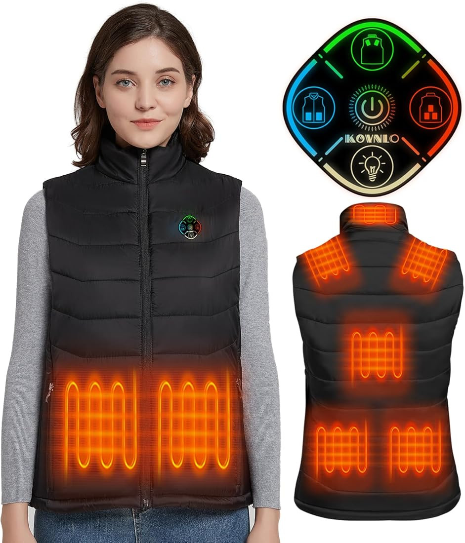 KOVNLO Womens Heated Vest, 4 in 1 Smart Controller, Lights-out Design, Lightweight Heating Vest (... | Amazon (US)