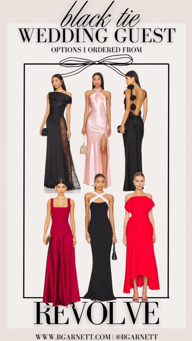 What I ordered from Revolve for the black toe wedding we have in 9 days!! (All under $500) 

Wedding guest dress | black tie wedding 