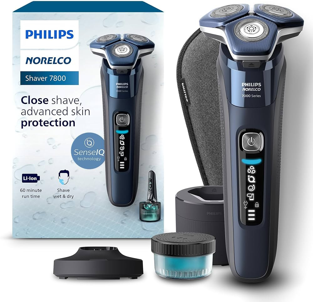 Philips Norelco Shaver 7800, Rechargeable Wet & Dry Electric Shaver with SenseIQ Technology, Quic... | Amazon (US)