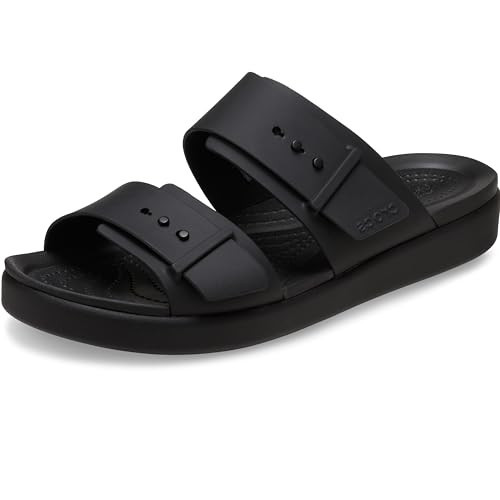 Crocs Women's Brooklyn Buckle Low Sandal, Black, 5 | Amazon (US)