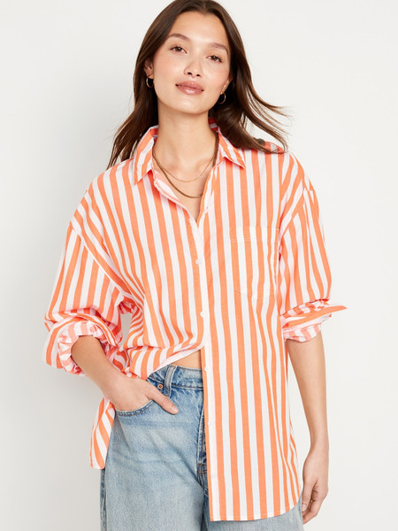 Oversized Button-Down Boyfriend Shirt for Women | Old Navy (US)