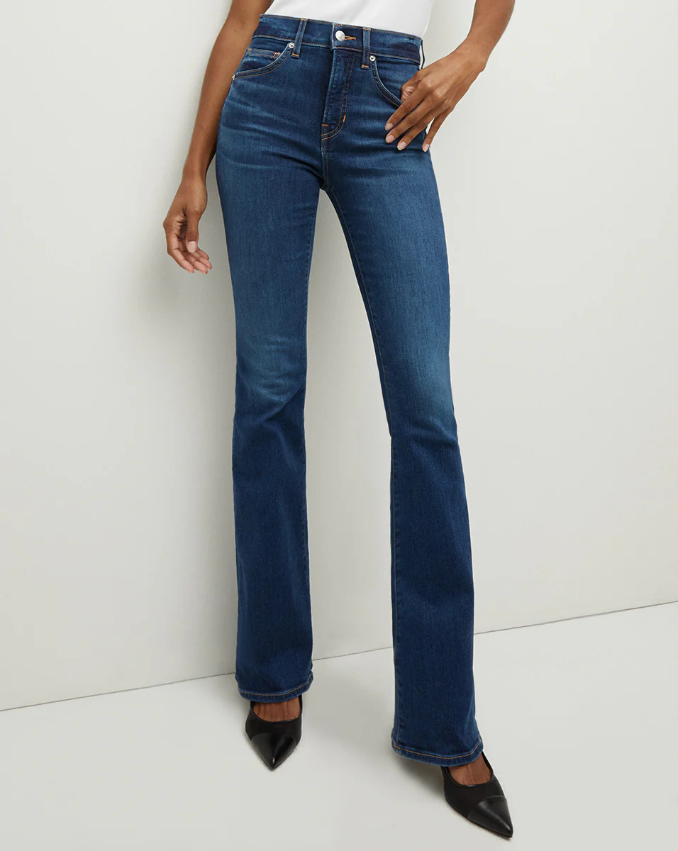 Beverly Skinny-Flare Jeans in Blue Denim | Veronica Beard | Veronica Beard