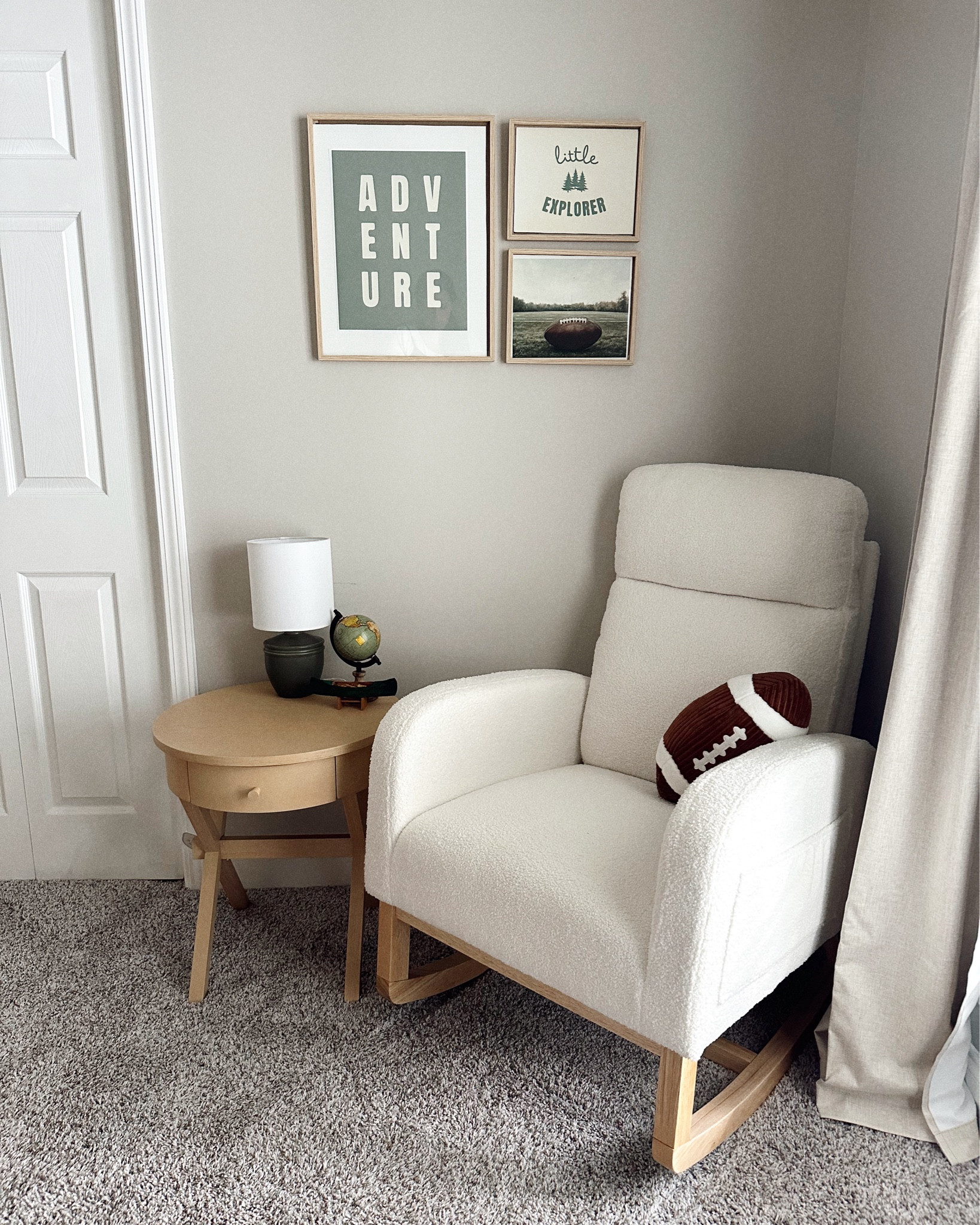 Boy nursery vibes🤍

We went for an adventure/football/green theme!🏈

#LTKHome #LTKBaby