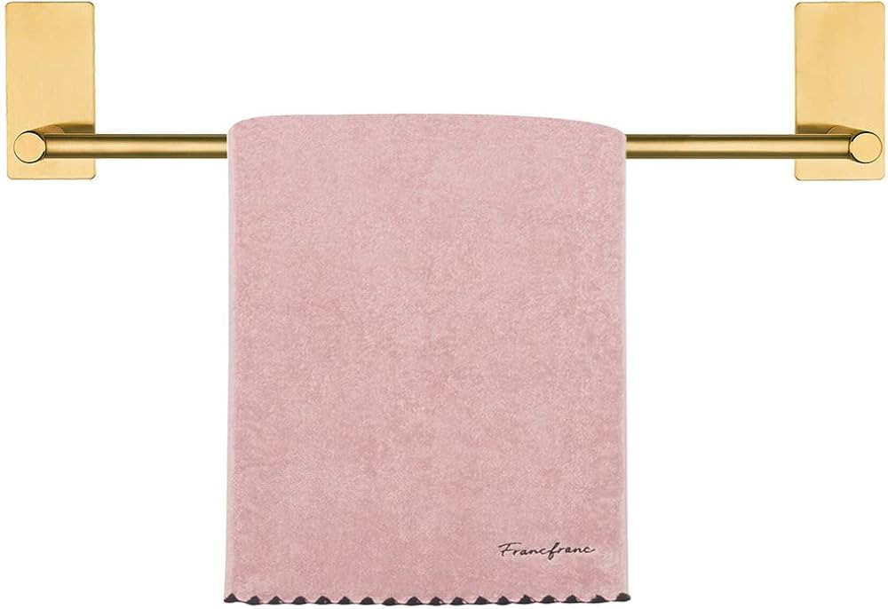 NearMoon Self Adhesive Bathroom Towel Bar- Stainless Steel Bath Wall Shelf Rack Hanging Towel Sti... | Amazon (US)