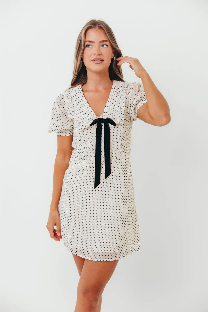 Leti Dainty Bow Collared Mini in Cream *Final-Sale* | Worth Collective
