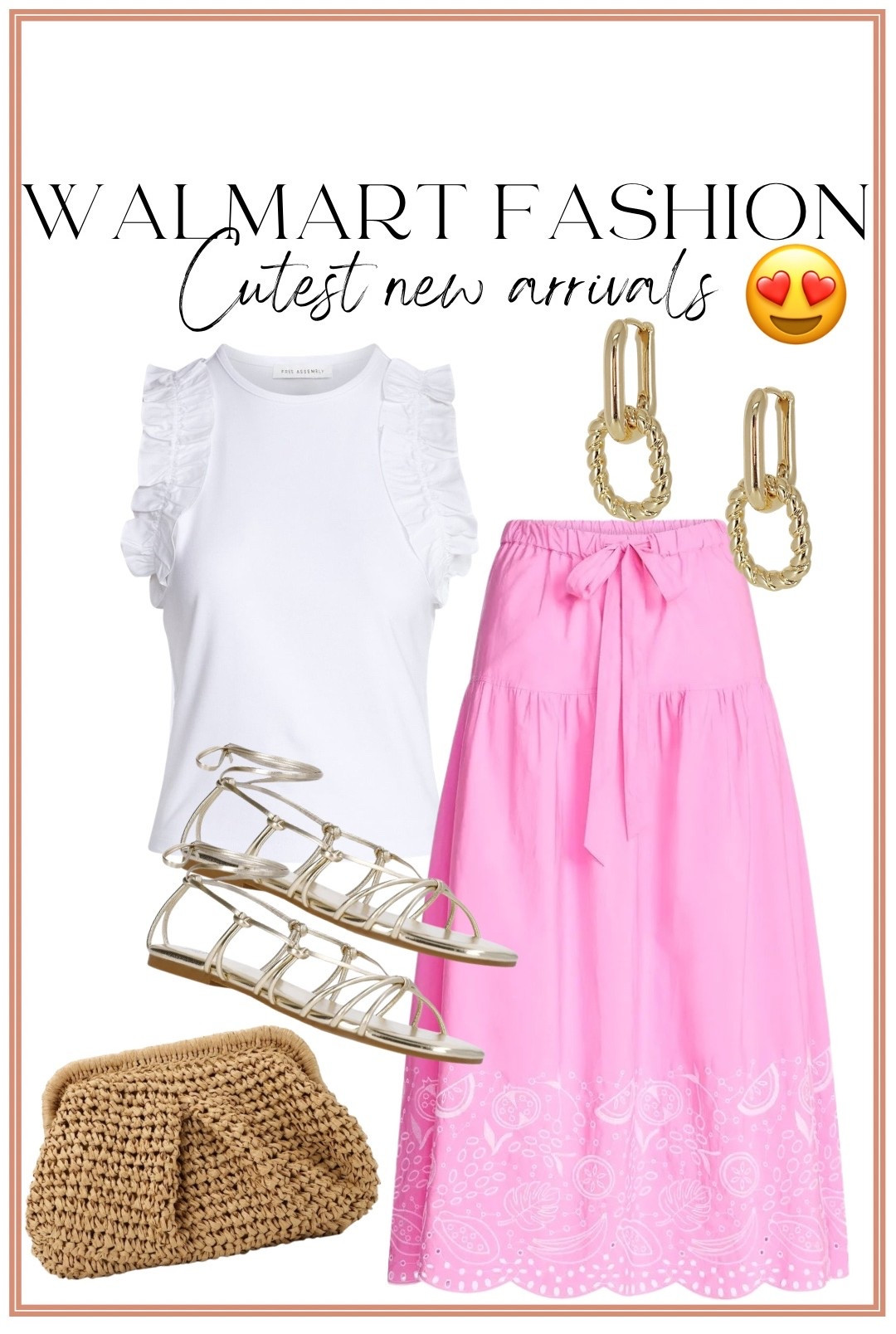 🚨 Calling it now… this Walmart outfit is going to SELL OUT. 🚨

The pink eyelet midi skirt is giving designer vibes without the designer price tag, and paired with this adorable ruffle sleeve tank, it’s the perfect outfit for everything from vacation dinners to summer brunches. Add the gold sandals and woven clutch, and you have a look that looks way more expensive than it is!

I love pieces like these because they can be mixed and matched all season long. The skirt is such a statement piece, and that bright pink color is absolutely stunning in person. 💕✨

If this one catches your eye, don’t wait—new Walmart fashion arrivals like this tend to disappear fast!

#WalmartFashion #WalmartFinds #WalmartStyle #AffordableFashion #SummerStyle #MidiSkirt #PinkSkirt #VacationOutfit #BrunchOutfit #SummerOutfitIdeas #FashionFinds #WalmartNewArrivals #BudgetFriendlyFashion #OOTD #WomensFashion

#LTKootd #LTKPetite