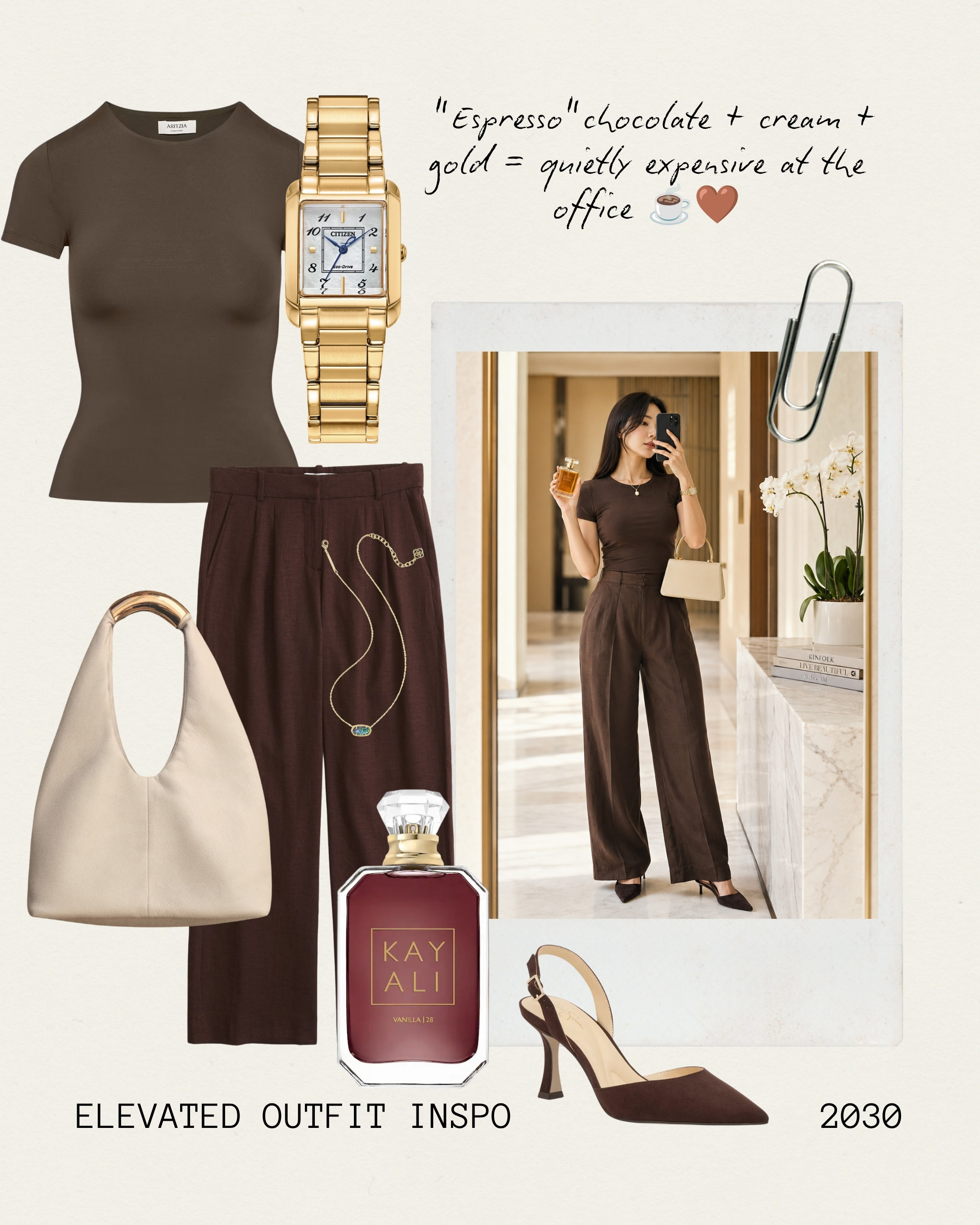The office fit that looks like money and feels like nothing ☕🤎 chocolate + cream + a little gold ✨ scroll to shop 🙂
#workwear #officeoutfit #quietluxury #LTKstyletip

#LTKWorkwear #LTKU #LTKdayinmylife #LTKootd #LTKSaleAlert