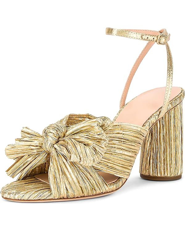 MICIFA Women's Bow Knot Heeled Sandals Open Toe High Block Ankle Strap Chunky Heels Bride Wedding... | Amazon (US)