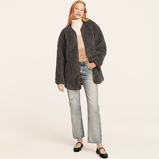 Zip-up jacket in recycled sherpaItem BD160 
 
 
 
 
 There are no reviews for this product.Be the... | J.Crew US