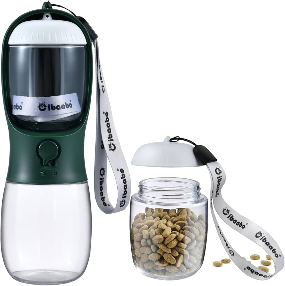Dog Water Bottle with Food Container, Travel Puppy Water Bowl, Portable Pet Dispenser, Dog Stuff ... | Amazon (US)