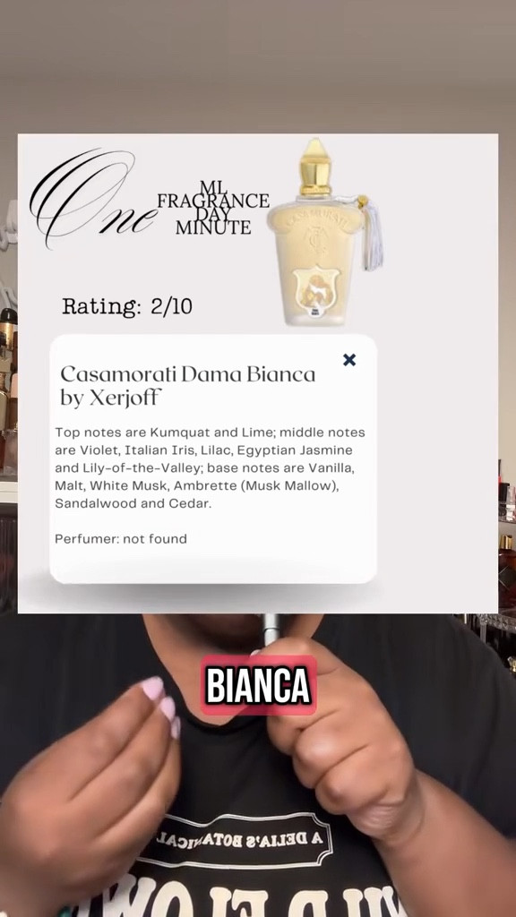 Final thoughts: 
I’m genuinely shocked of how many positive reviews I’ve seen with completely different descriptions of how it smells. People said it smelt angelic, powdery, floral and I picked up none of that. It just goes to show how different our noses are. 

I really just have no desire to revisit this tbh and I’m curious to know what other people think. 

If you wanna get samples of these fragrances I talk about check out @ScentSplit which helps me get my nose on so many different fragrances. This helps train my nose to smell and determine common notes I love. 

#fragrance #fragrancereview #series #damabianca #xerjoff #1mlseries

#LTKselfcare #LTKBeauty #LTKvlog