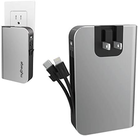 myCharge Portable Charger for iPhone – Hub Wall Plug Built in Cables (Lightning, Type C) 6700 mAh In | Amazon (US)