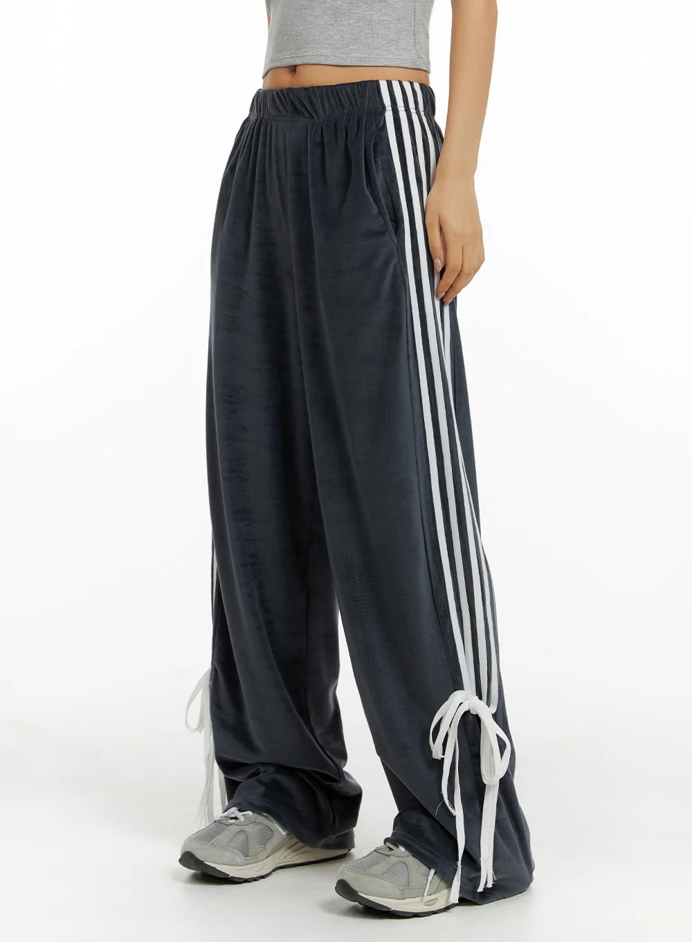 Tie-Stripe Nylon Pants CF427Light pink / S/M | Lewkin