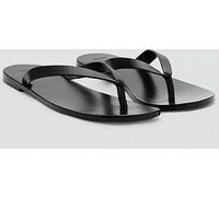 Mango Leather Strap Sandals - Black | Very (UK)