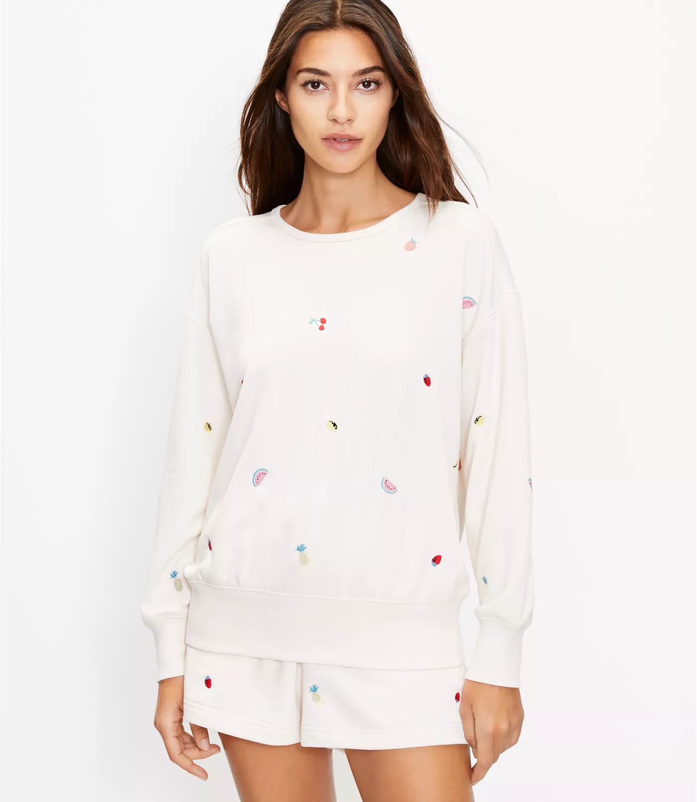 Lou & Grey Fruity Cozy Cotton Terry Sweatshirt | LOFT | LOFT