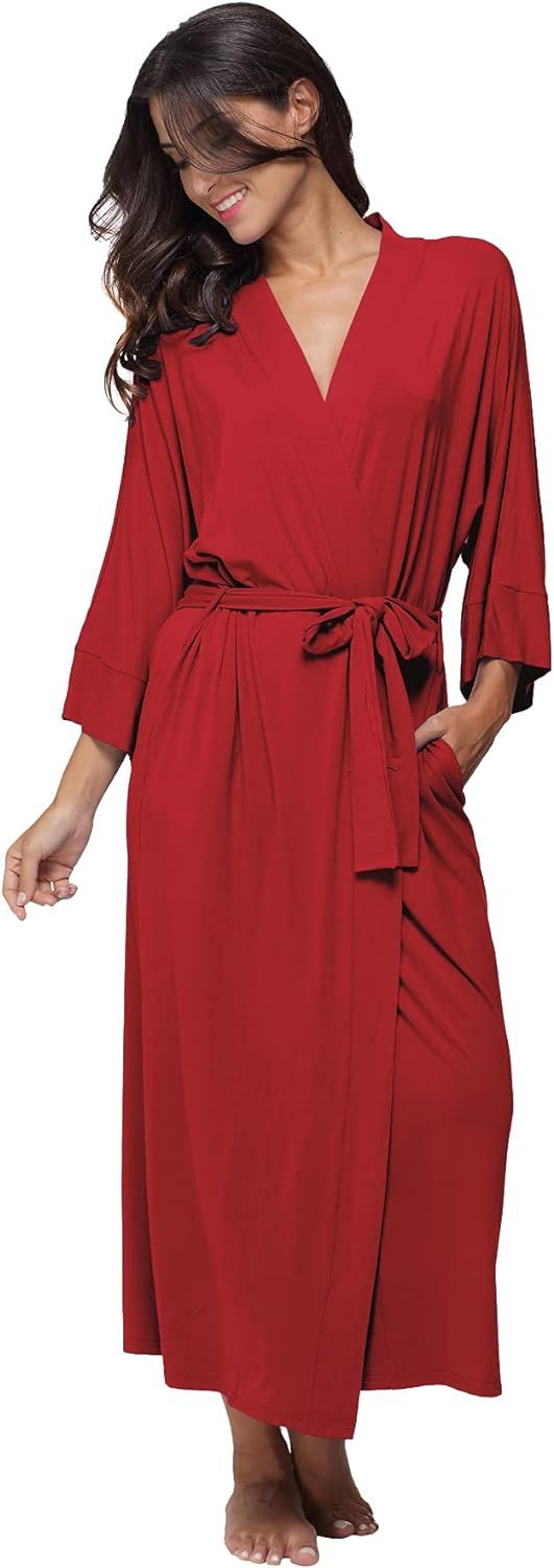 Women's Soft Robes Long Bath Robes Full Length Kimonos Sleepwear Dressing Gown,Solid Color | Amazon (US)